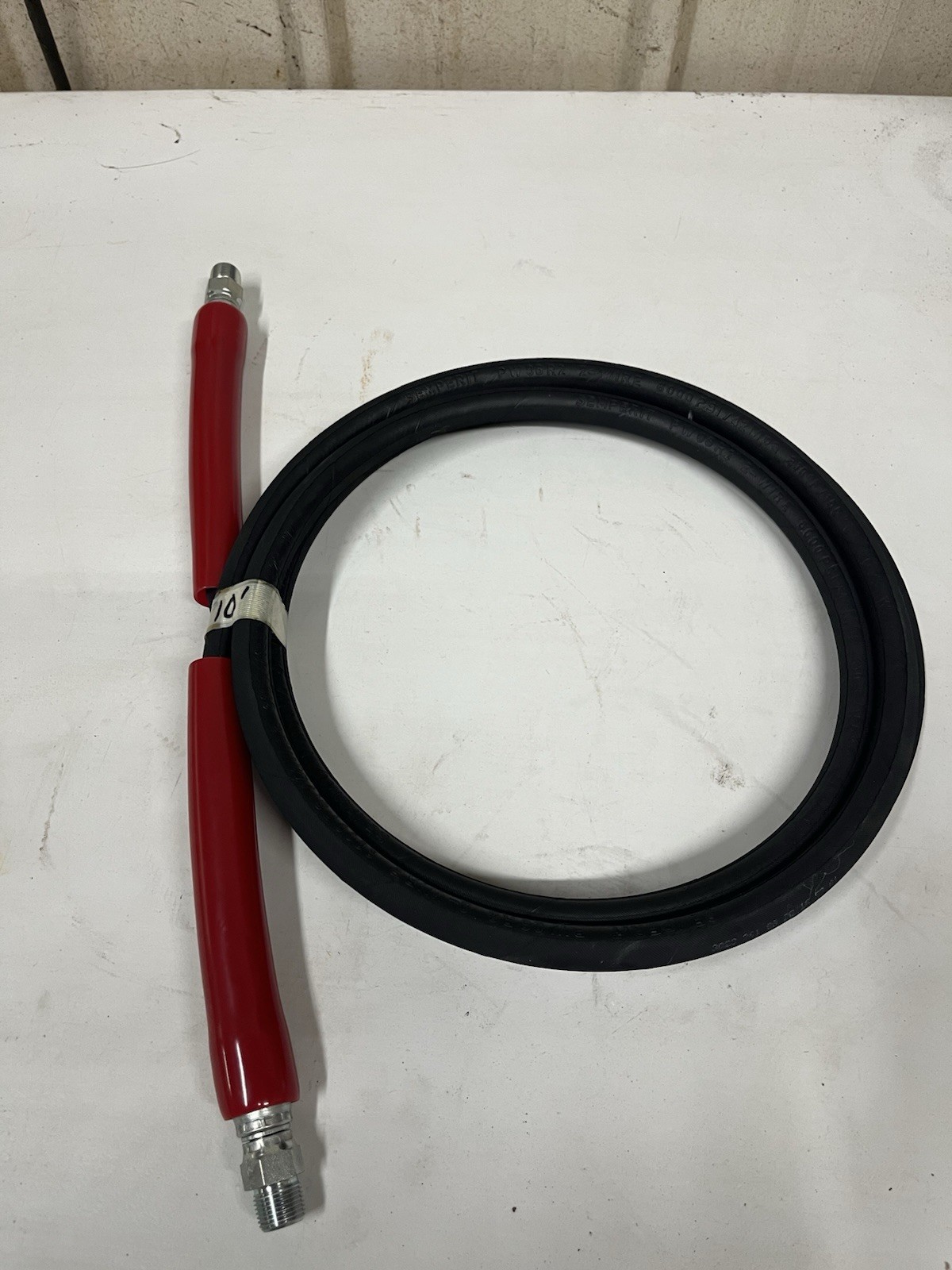10ft 6000psi 2W Jumper Hose 3/8 x 3/8 Swivel Ends with guards Black