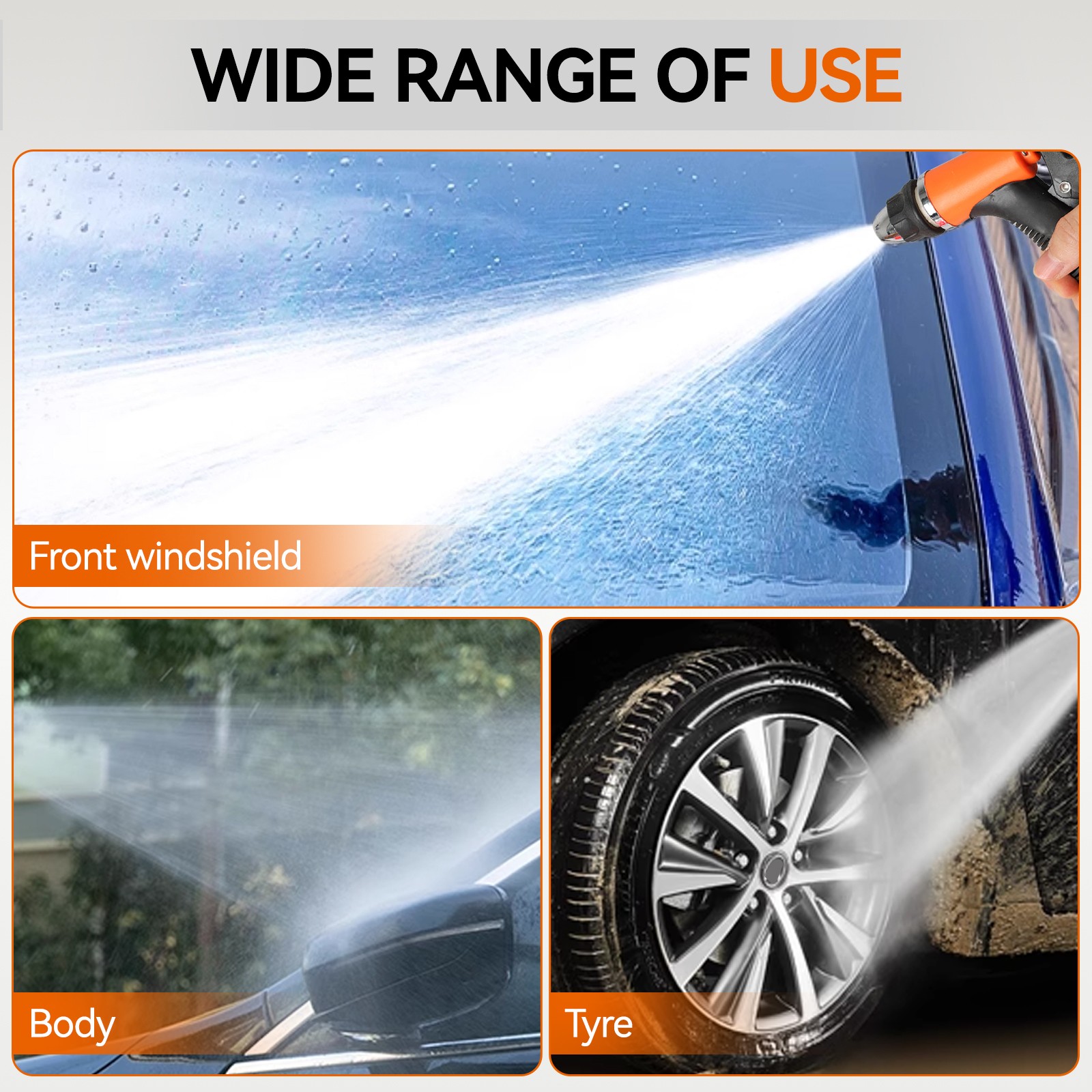 Car Power Washer Washing Kit Water Portable Pump 130PSI Pressure Sprayer For SUV