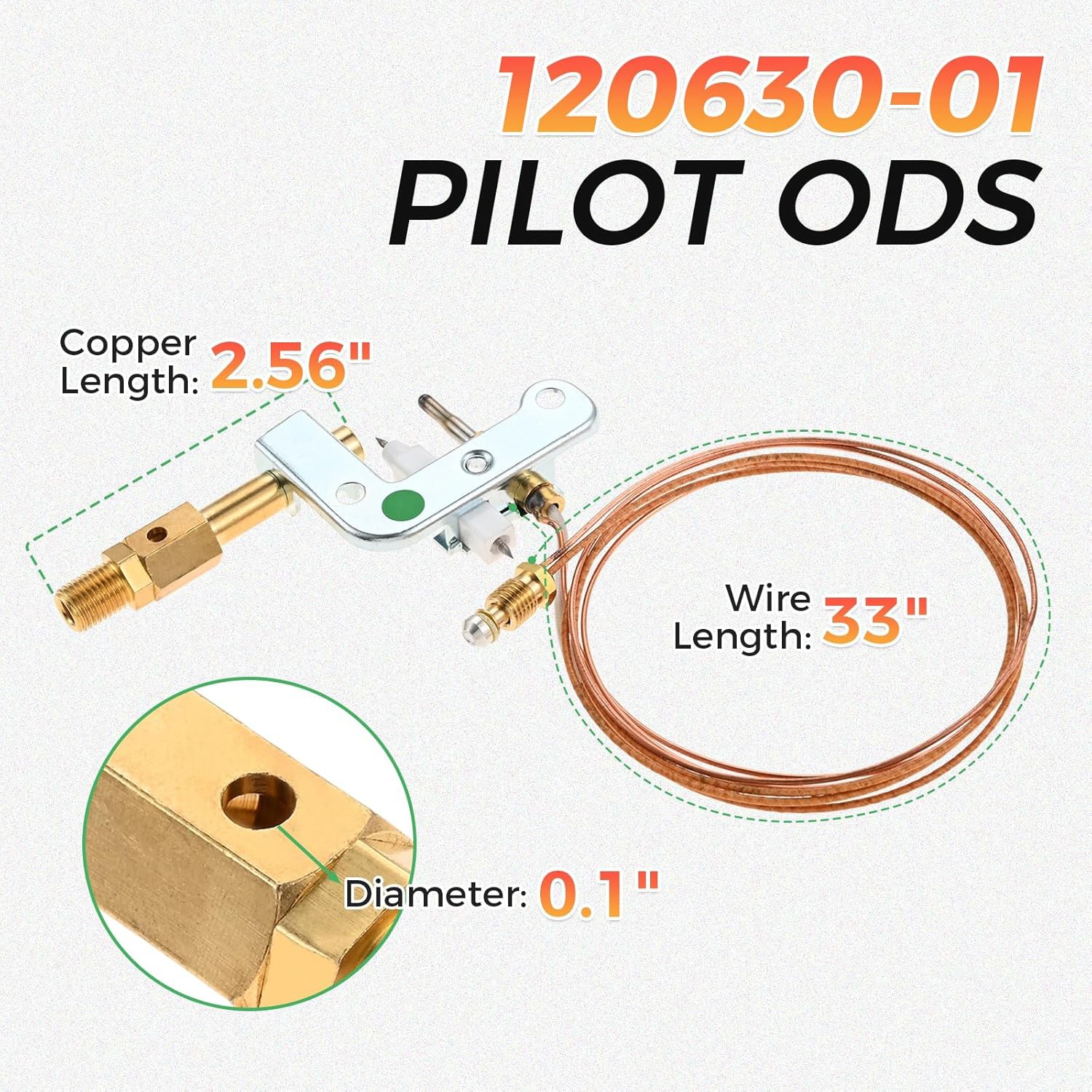 Natural Gas Pilot ODS Assembly 120630-01 for Vent Free Natural Gas Wall Heater