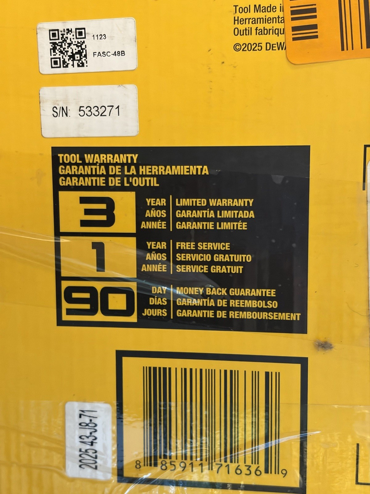 DEWALT DCPW550B 20V MAX 550 PSI 1.0 GPM Cold Water Battery Powered Cleaner