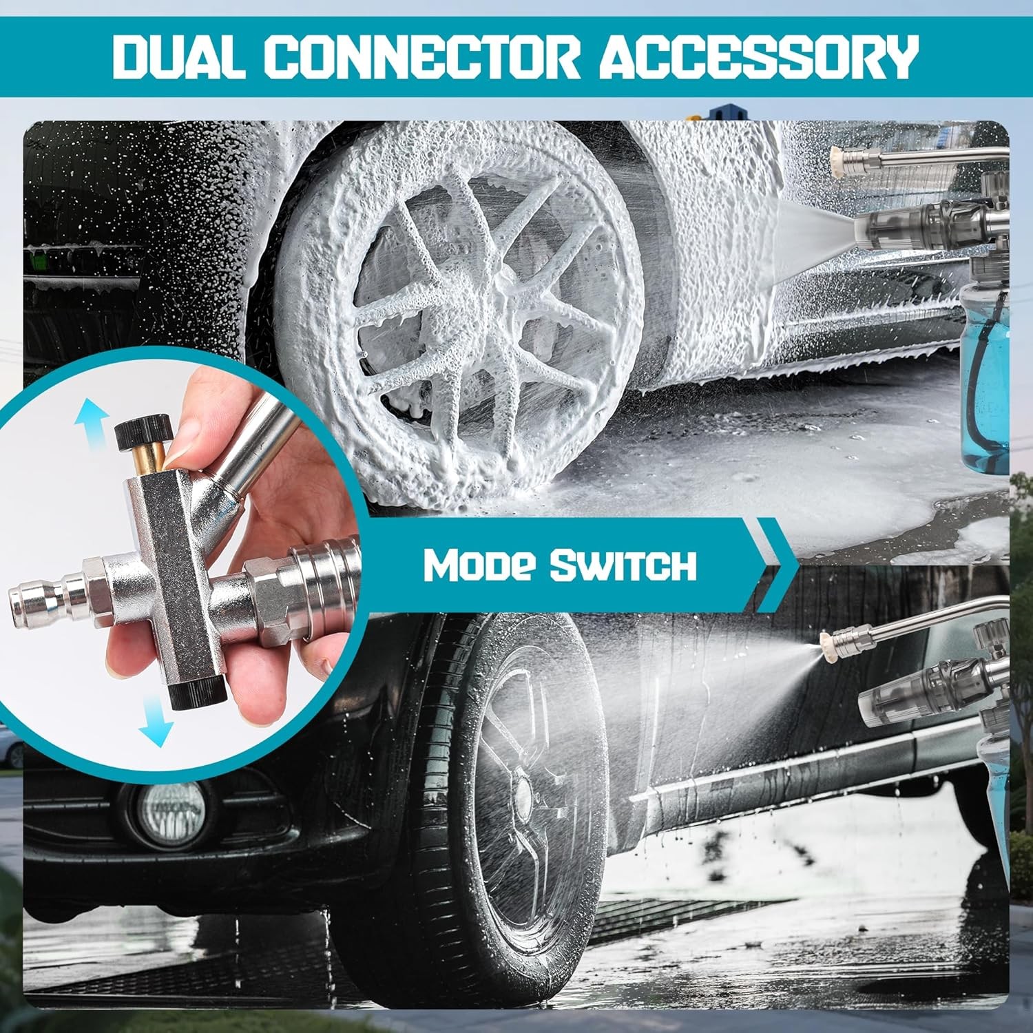 Car Pressure Washer with Foam Gun 5200 PSI, Heavy Duty Brass Snow Foam Cannon Ki