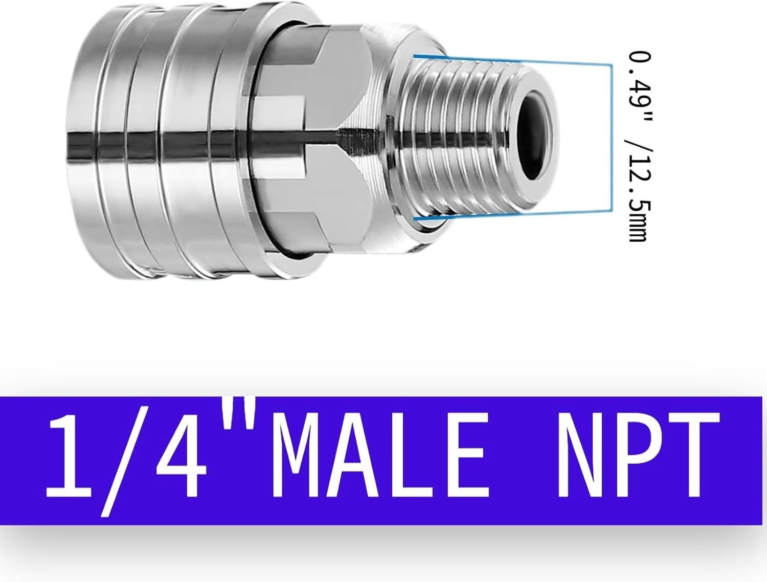 2-Pack Stainless Steel 1/4″ Pressure Washer Quick Connect Fittings Profession…