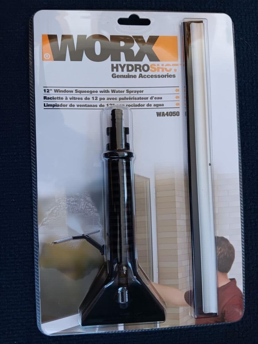 WORX Hydroshot Window Squeegee and Water Sprayer WA4050 12″ Black