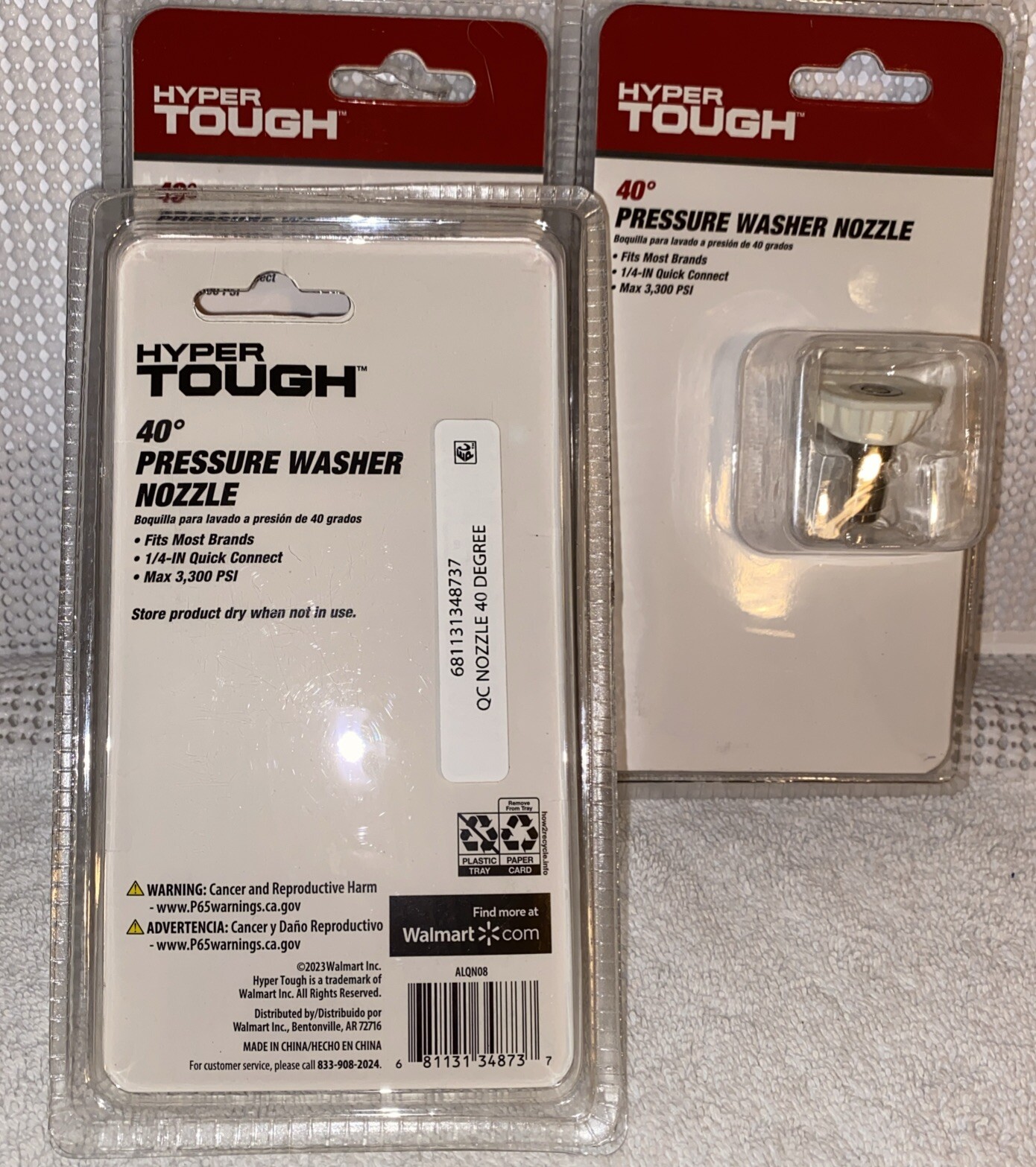 3 Hyper Tough 40 Degree Pressure Washer Nozzles, Fits Most Electric &Gas Washers