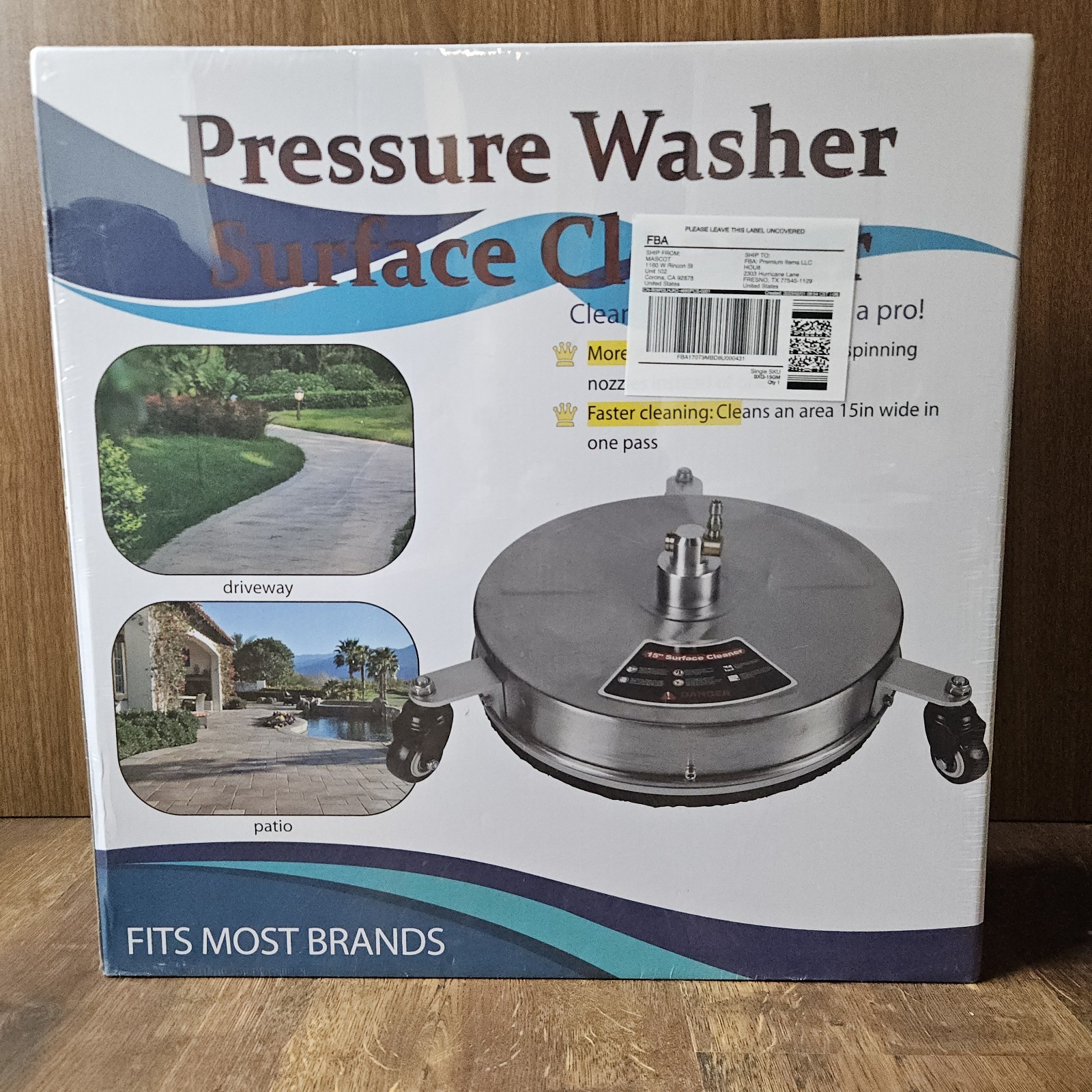 15″ 4000 Psi Pressure Washer Surface Cleaner Stainless Steel Fits Most Brands