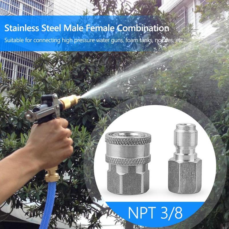 3/8 ”Inch Stainless Steel Male And Female Quick Connector Kit Pressure Wash