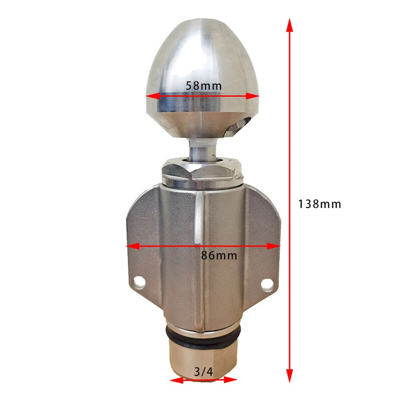 High-Pressure Rotating Nozzle for Cleaning Sewer Pipes with Alloy Rotating Seal