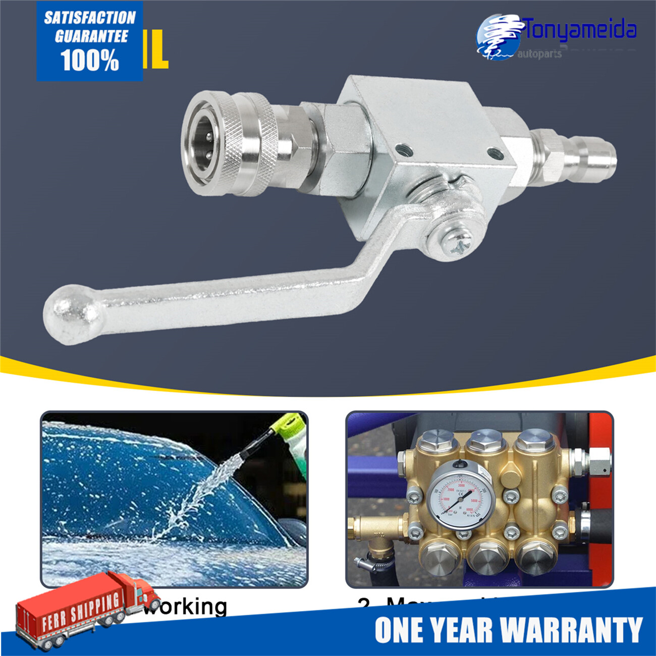 3/8″ Ball Valve for Pressure Washers Max 4500 PSI 3/8″ fitting Female Out