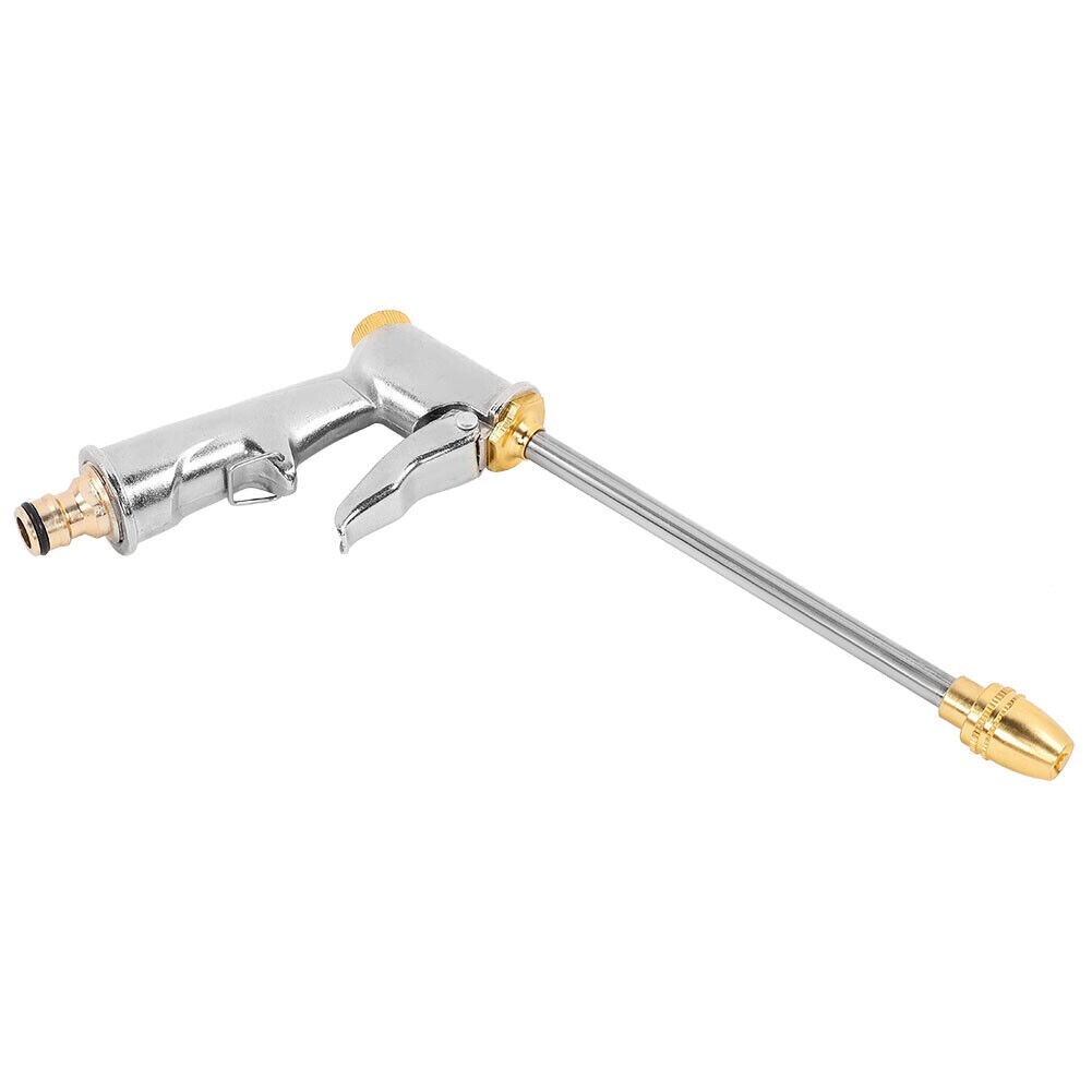 High Pressure Water Gun Long Nozzle Water Spray Gun Adjustable Strong Zinc