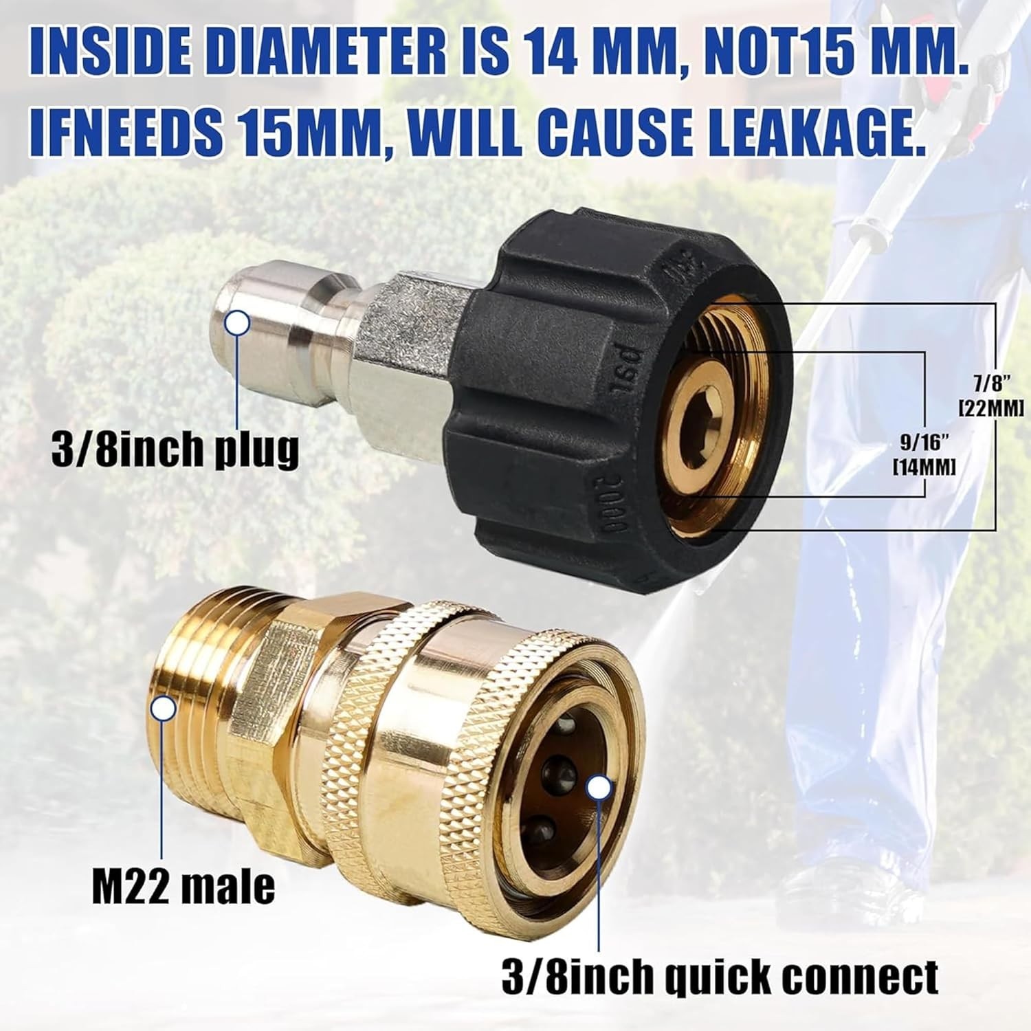Versatile 1/4″ Quick Connect 50 FT Pressure Washer Hose, 3600 PSI & Adapters