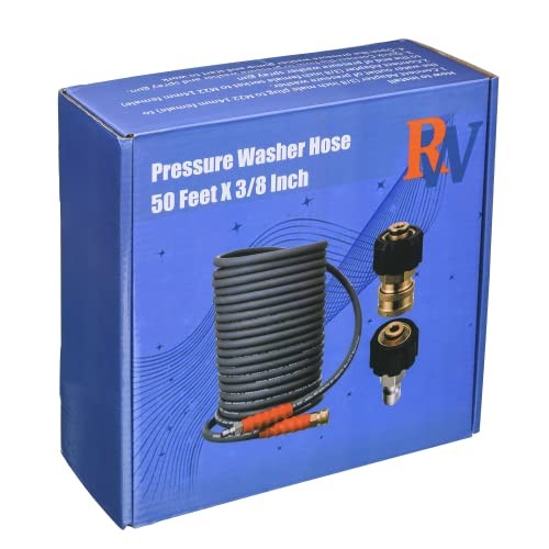 Pressure Washer Hose 50 Feet X 3/8 Inch for Hot and a: 50FT with 1 layer wire
