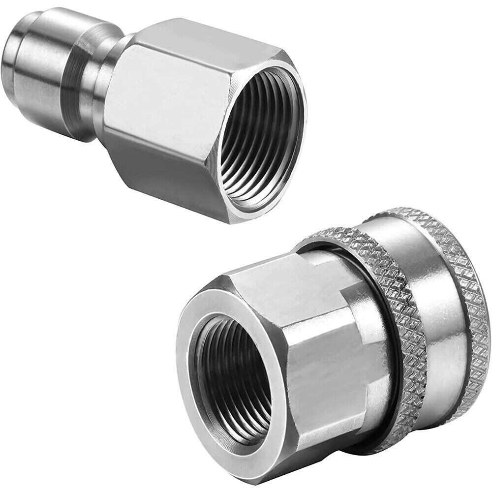4 Sets NPT 3/8 Inch Stainless Steel Male and Female Quick Connector Kit Pressure