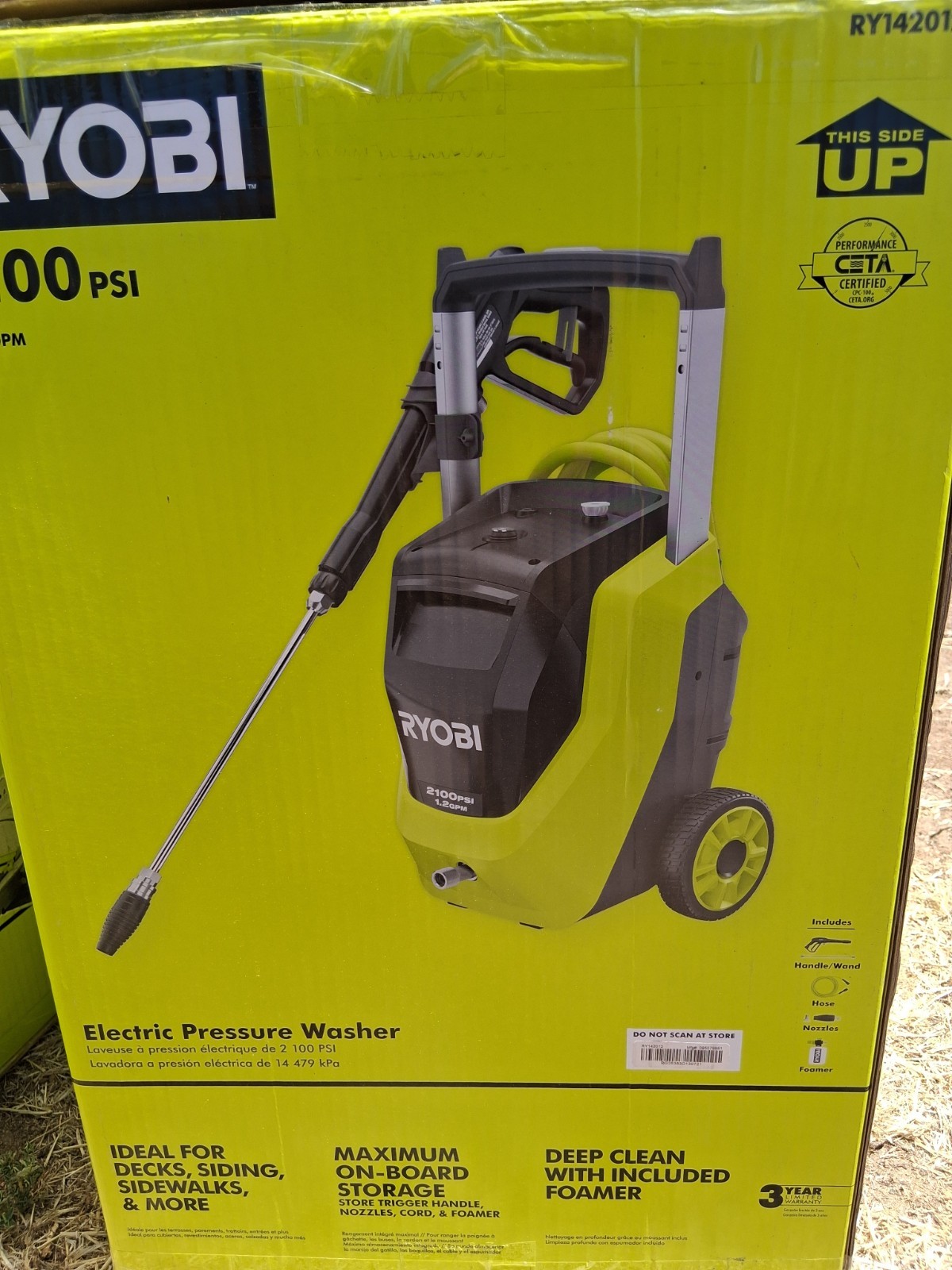Ryobi RY142012 2100 PSI Corded Electric Cold Water Pressure Washer w/ Foamer