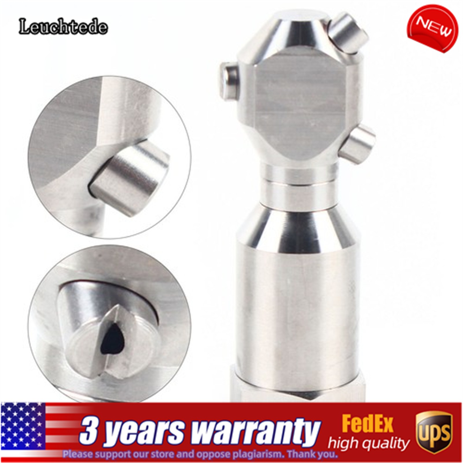 1″ Continuous Cleaning Jetting Nozzle Rotary Spinning Drain Sewer Jetter Nozzles