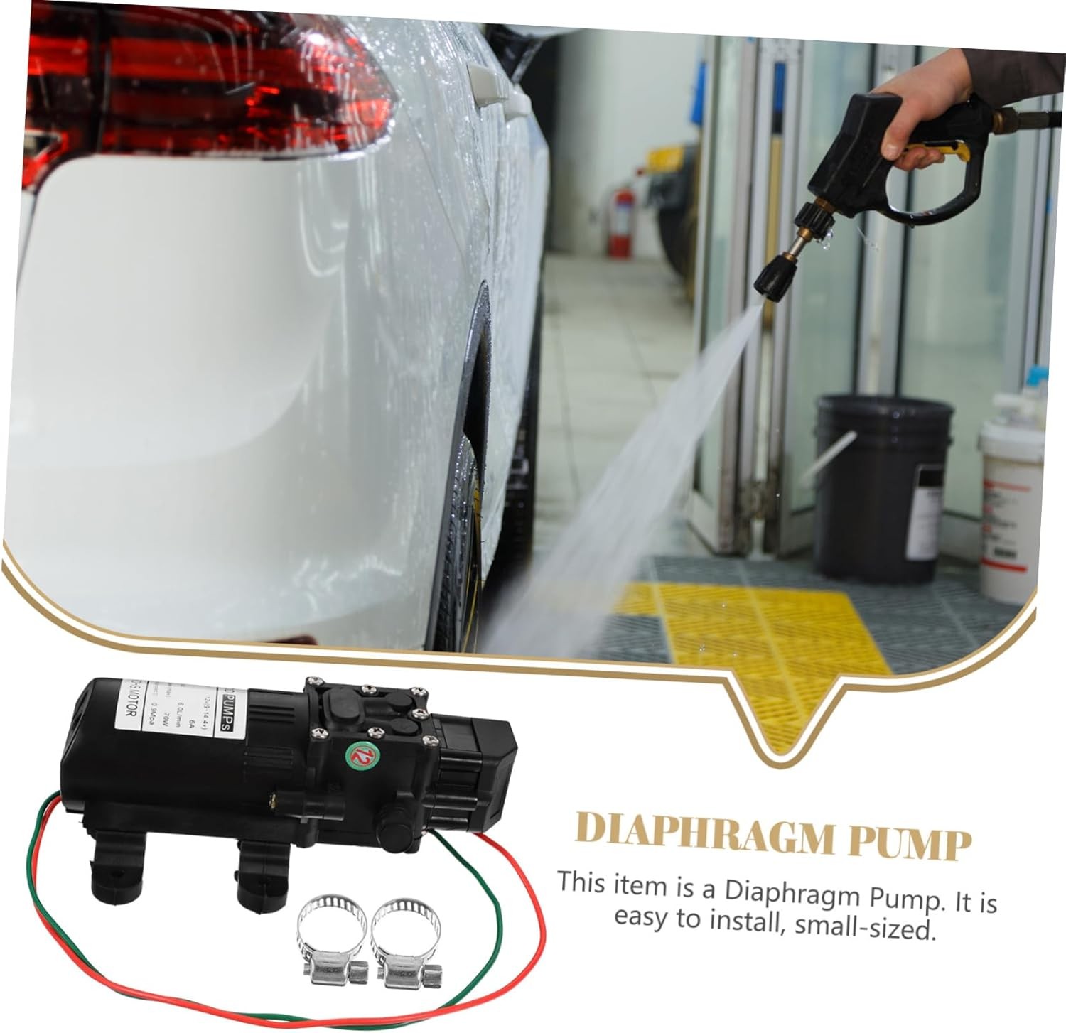 12v Diaphragm Pump for Car Washing Sprayer Pressure Auto Restart Non-corrosive