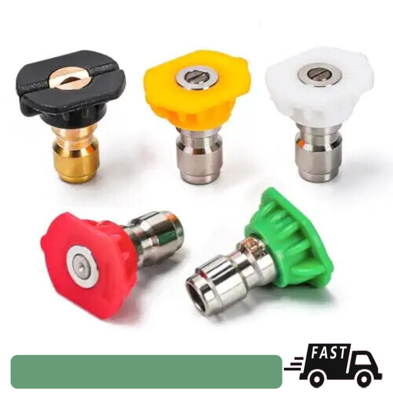 5X Pressure Washer Spray Nozzle Set Quick Connect 1/4″ High Power Tips