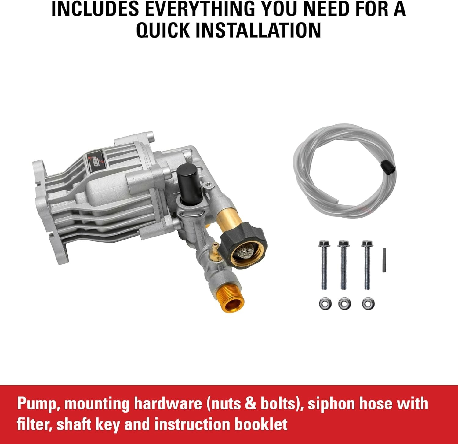 3300 PSI 2.4 GPM Horizontal Axial Cam Gas Pressure Washer Pump Kit 3/4″ Shaft