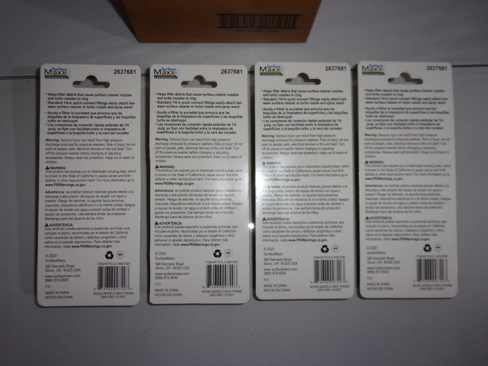 4 Pack Surface Maxx High Pressure Filter Attachment with QD Fitting #2637681