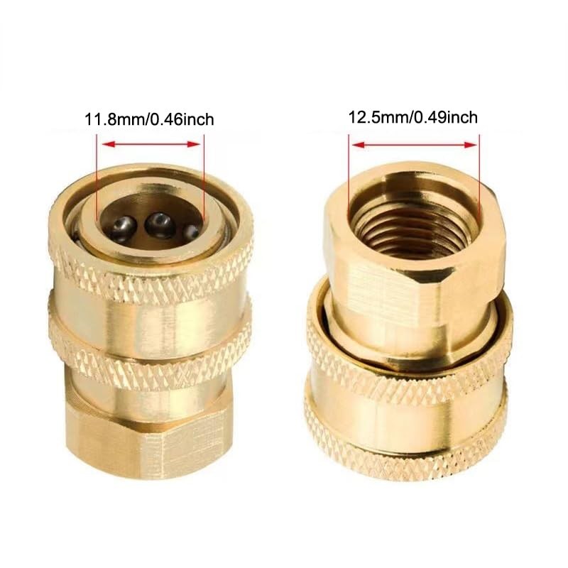 2 Pack Pressure Washer Adapter Set Quick Connect Kit 14mm M14x1.5 to 1/4 Inch…
