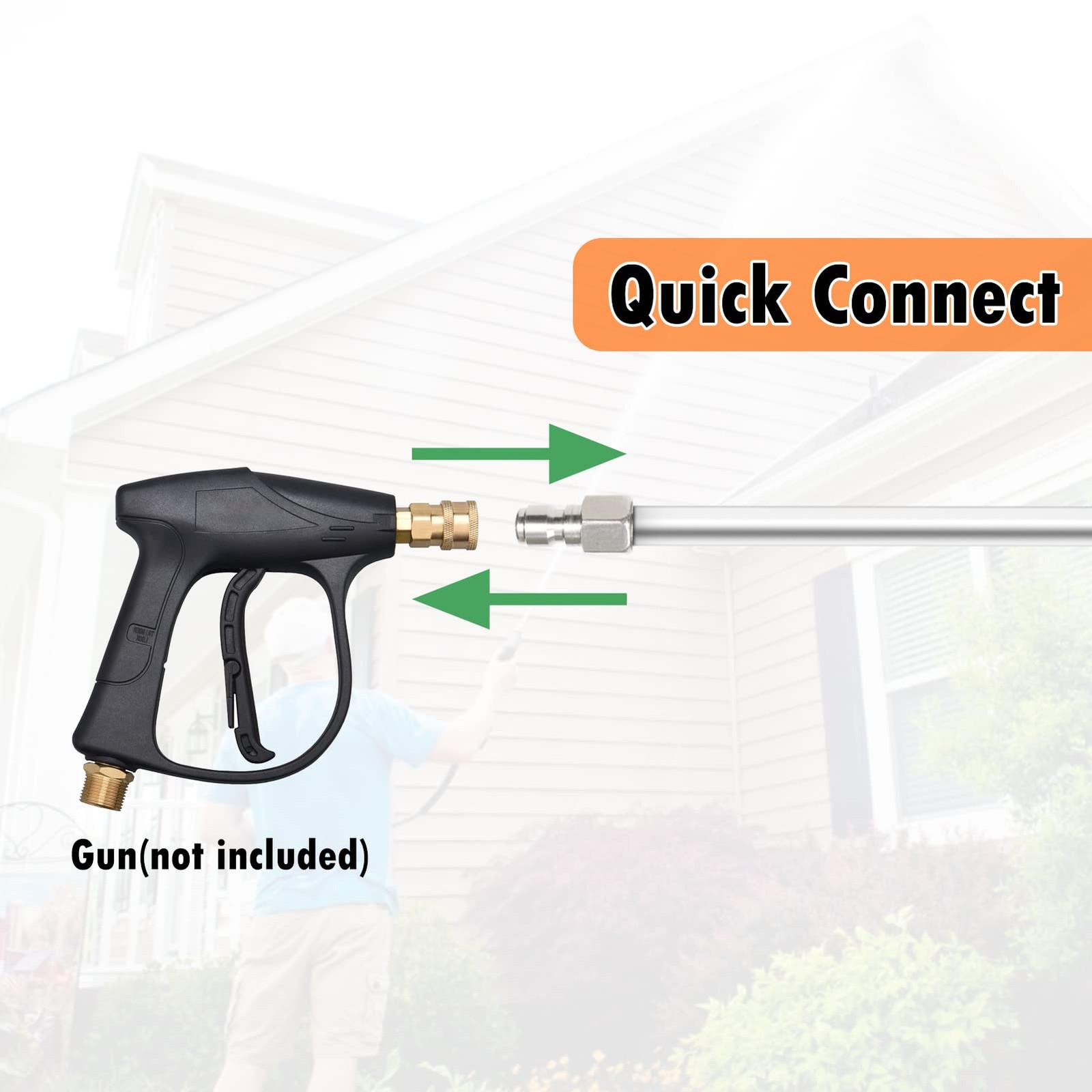 80 Inch Pressure Washer Wand Extension Stainless Steel Power Lance Spray with