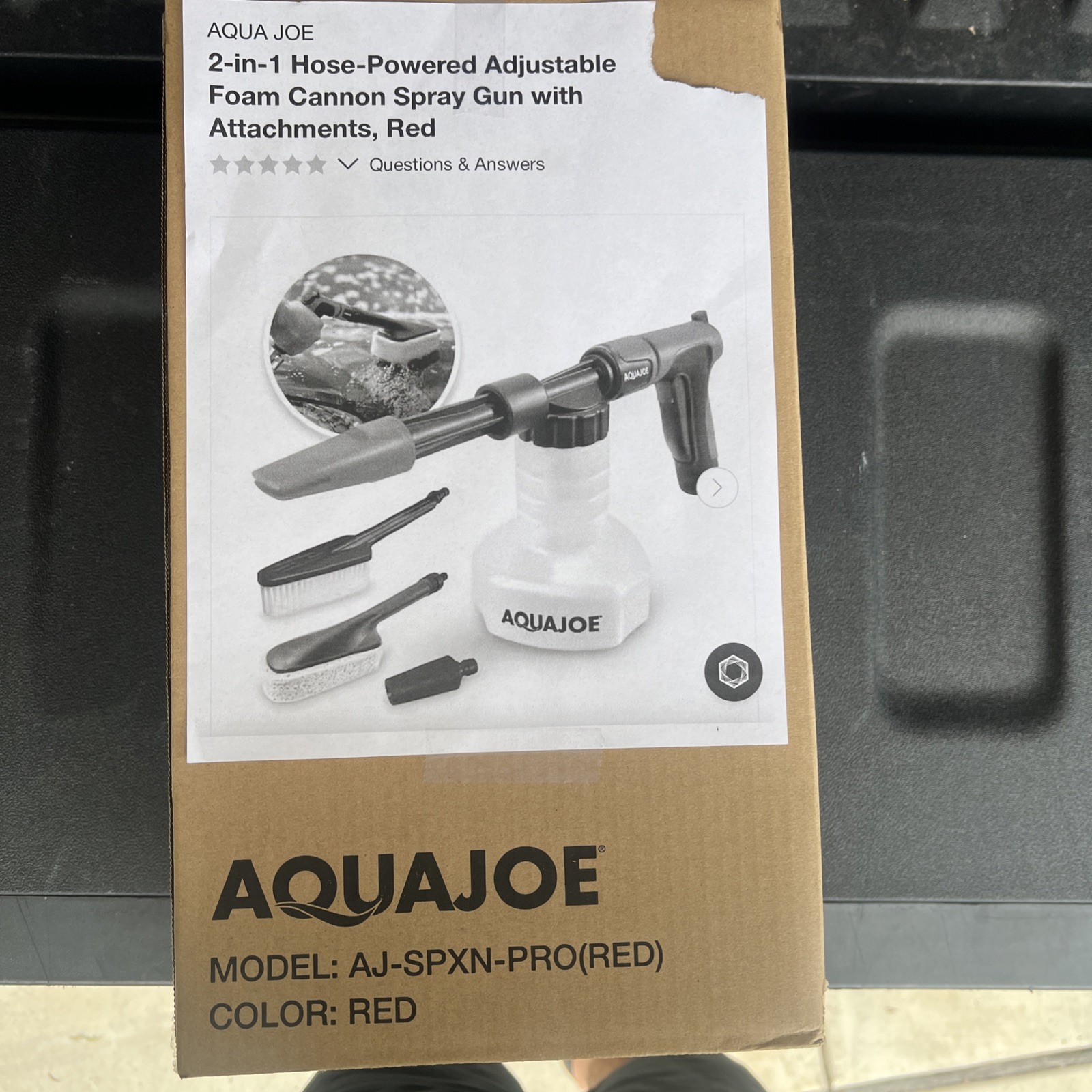 2 IN 1 Aqua Joe Hose Powered Adjustable Foam Cannon Spray Gun With Attachments