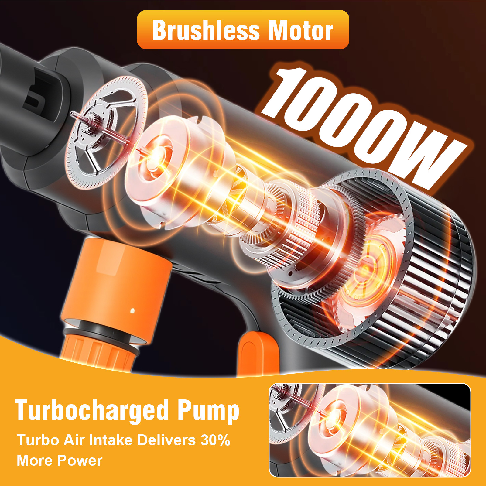 Cordless Electric High Pressure Water Spray Car Gun 900PSI Portable Washer Clean