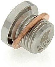 M12 x 1.25 Stainless Steel 316 Threaded Plug Fitting with Copper Washer – Slim R