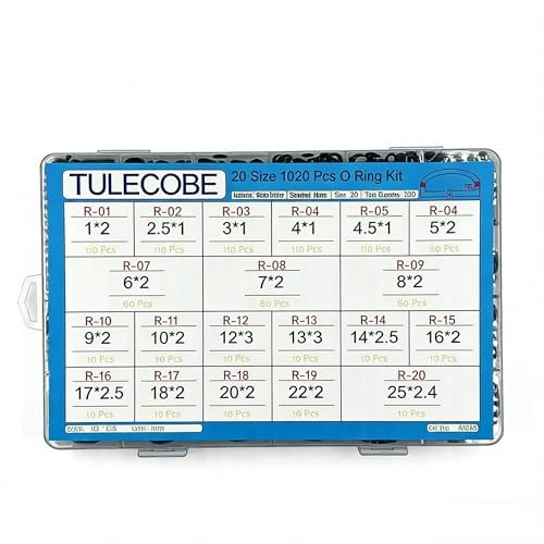 Universal Metric Nitrile Rubber(NBR) O Ring Assortment Kit for 20 Size 1020 Pcs