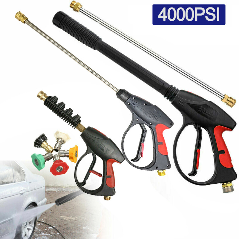 4000PSI High Pressure Car Garden Power Washer Spray Gun wand Jet Nozzle Hose Kit