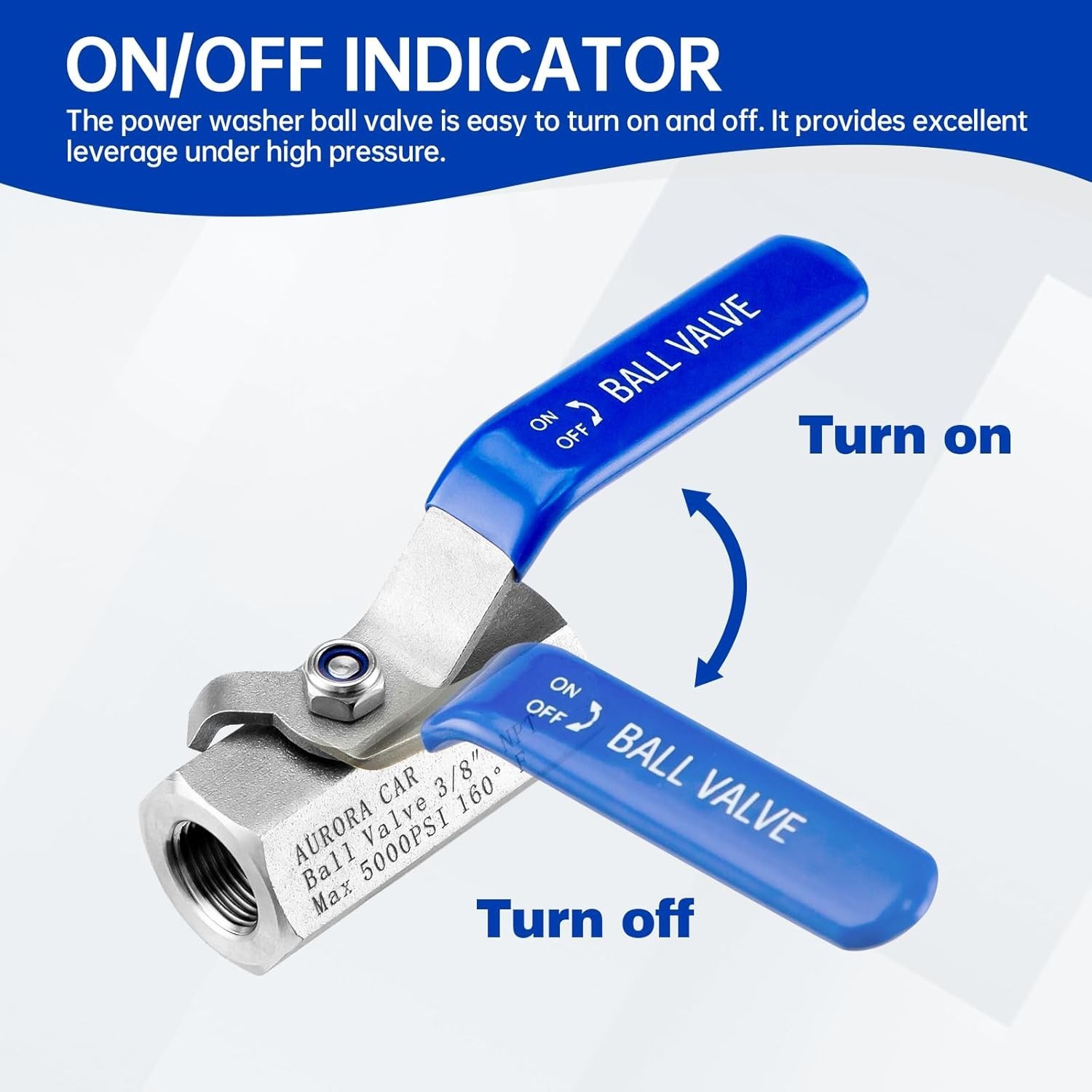 Pressure Washer Ball Valve, 3/8″ Quick Connect Shut Off Ball Valve for Power Wa