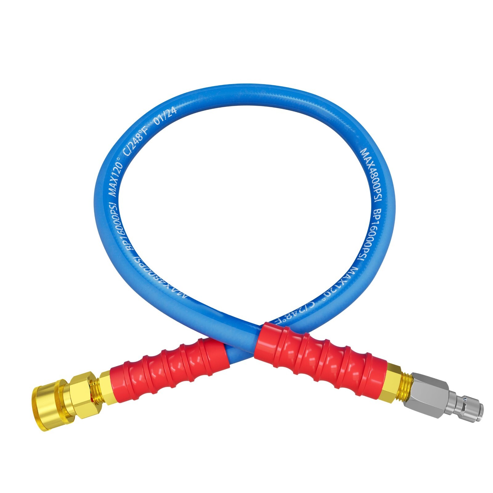 3/8″ 4800 psi Hot Water Rubber Pressure Washer Hose 30 ft 248℉ Extension Cable