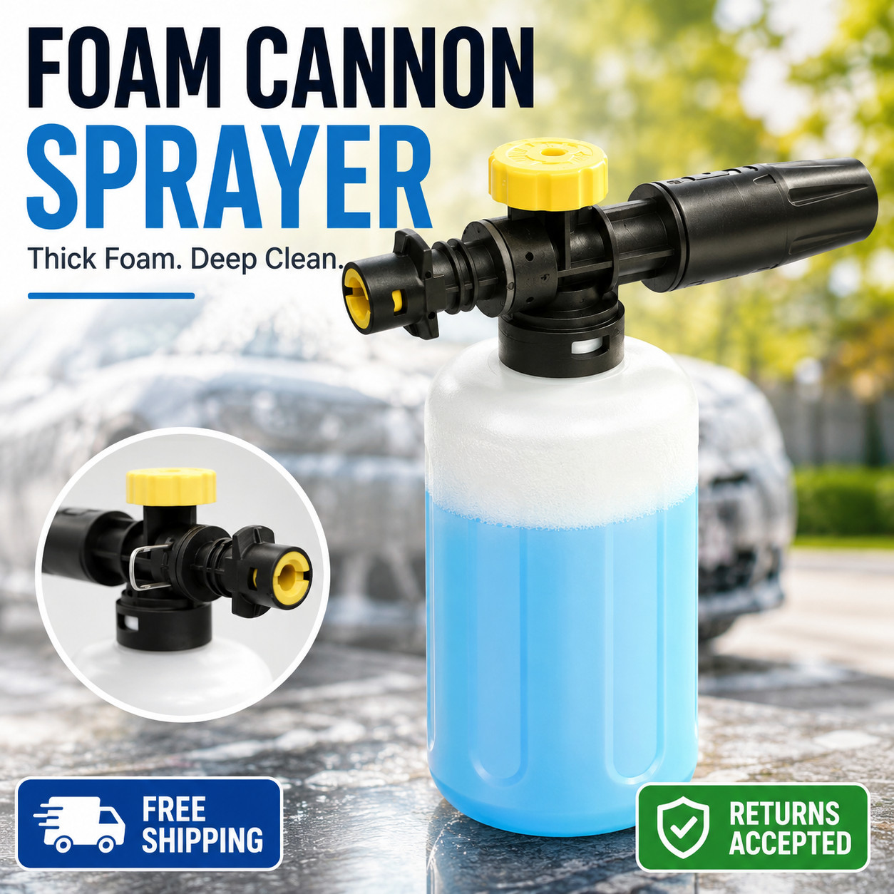 Foam Cannon for Karcher K2-K7 Pressure Washer Adjustable Snow Foam Lance Kit