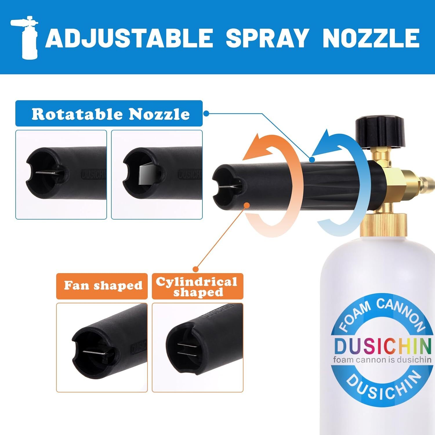 High Pressure Foam Cannon Gun With 5 Nozzle Tips For Pressure Washer 4500 Psi”