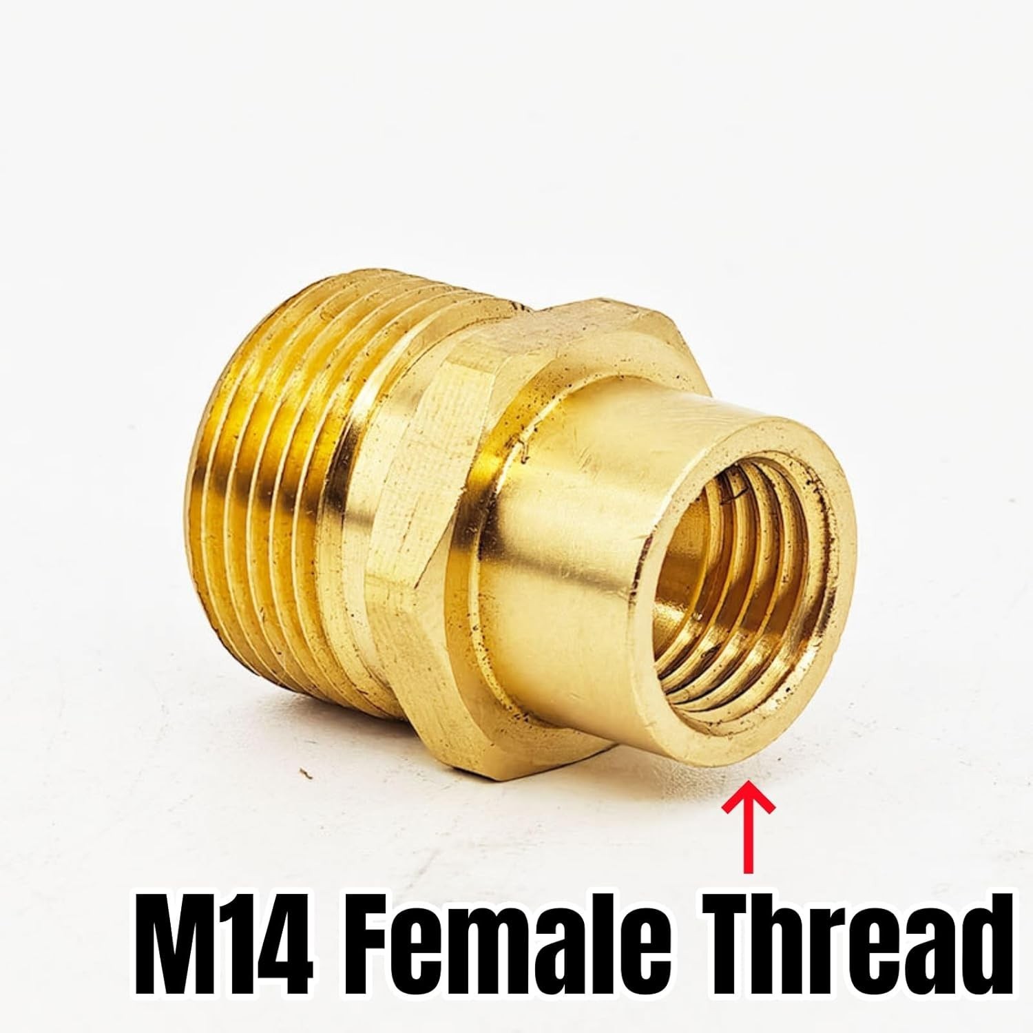 Selxran M14 Female to M22 Male Brass Hose Connector Adapter