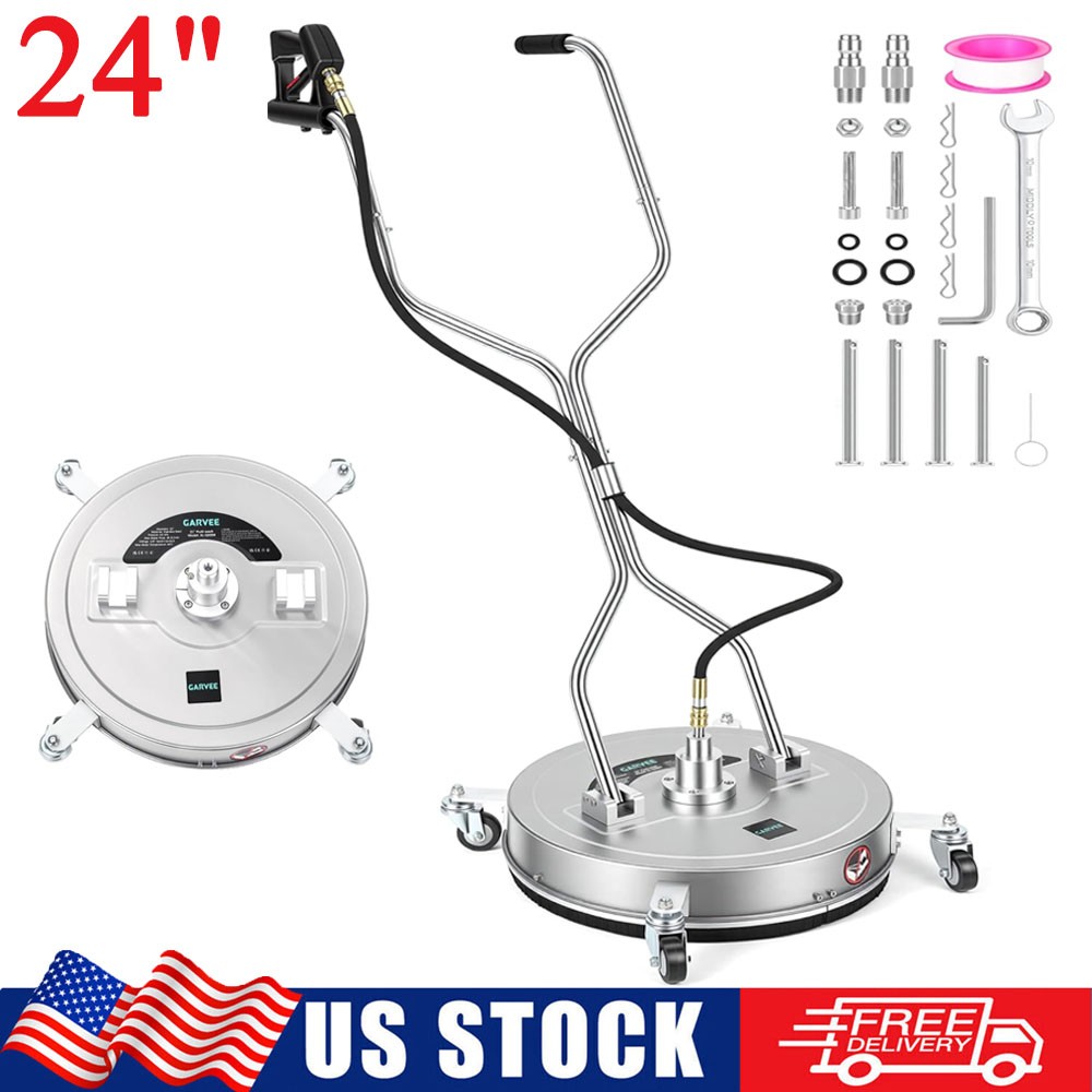 24″ 4600PSI Pressure Washer Surface Cleaner with Handles & Wheels Quick Connect