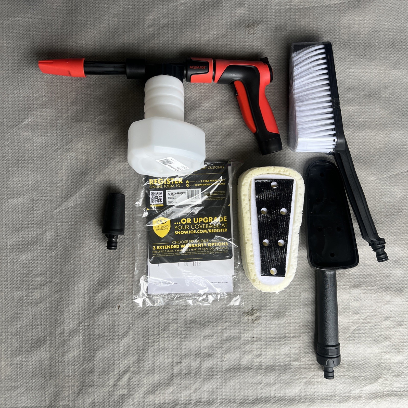 2 IN 1 Aqua Joe Hose Powered Adjustable Foam Cannon Spray Gun With Attachments