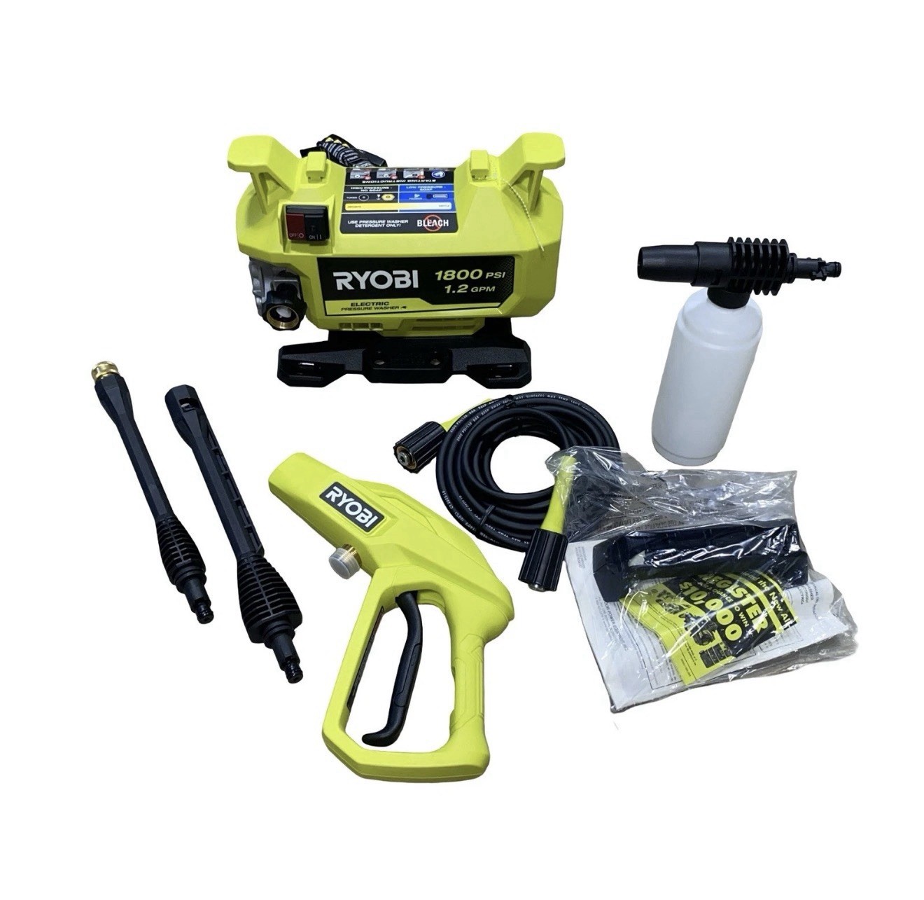 RYOBI 1800 PSI 1.2 GPM Cold Water Corded Electric Pressure Washer RY141803