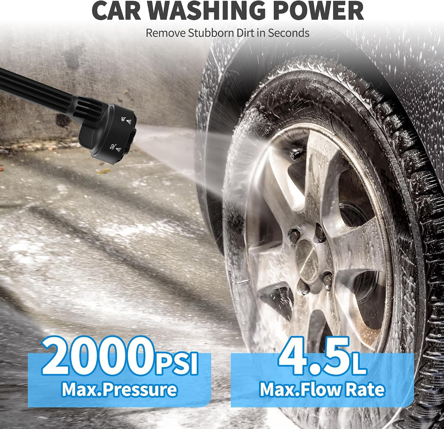 Cordless Portable Washer, Handheld Washer with 3 Adjustable Modes, 6-In-1 Nozzle
