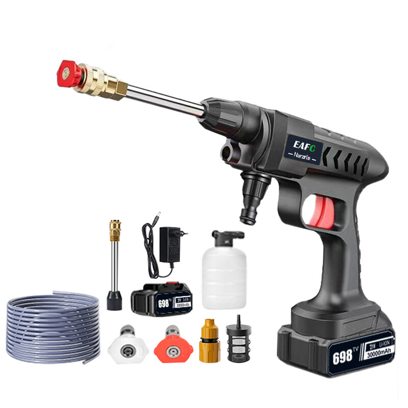 300W 60Bar 30000mAh Wireless High Pressure Car Washer Gun Foam Generator Cleaner
