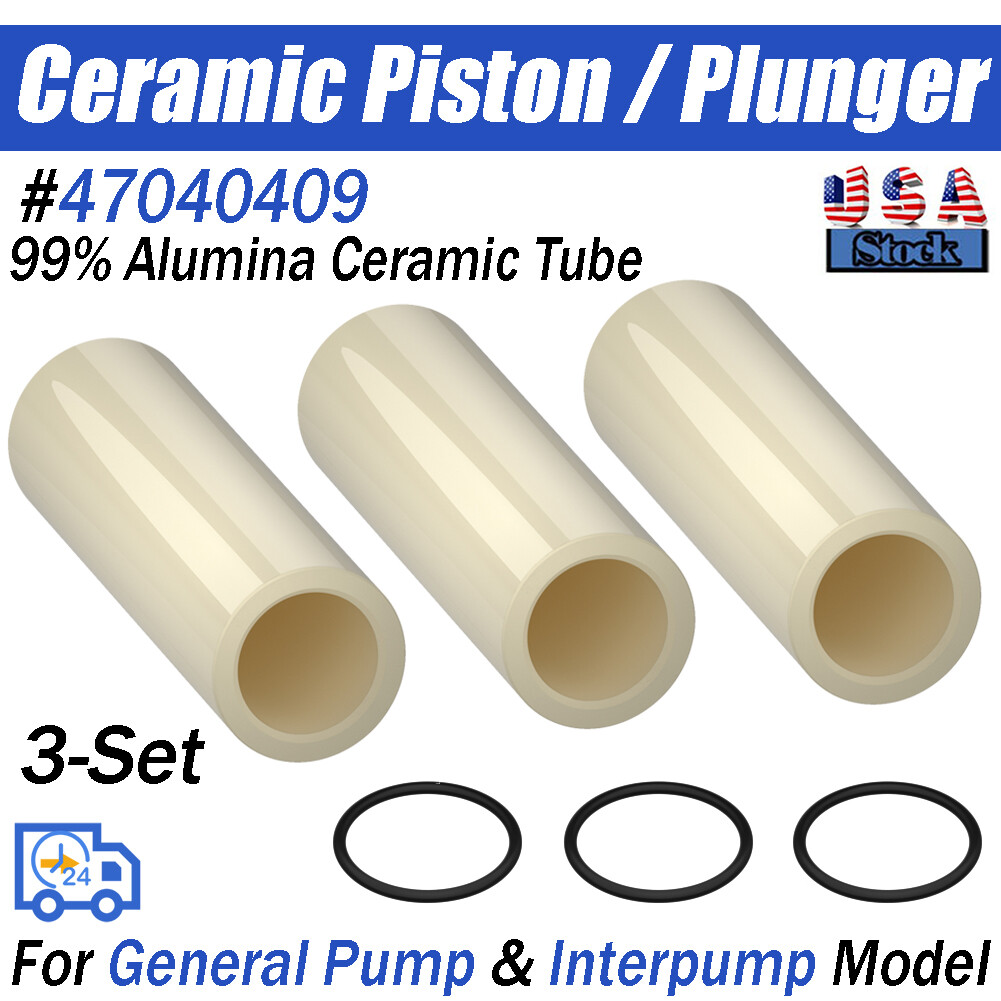 3-pack General Pump 47040409 Replacement CERAMIC PISTON 20mm fits Interpump GP