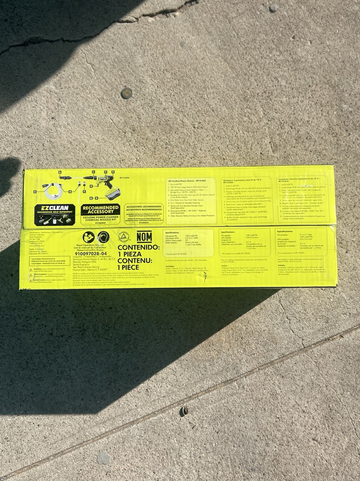 RYOBI 40V HP Brushless EZClean 600 PSI Cold Water Power Cleaner Only