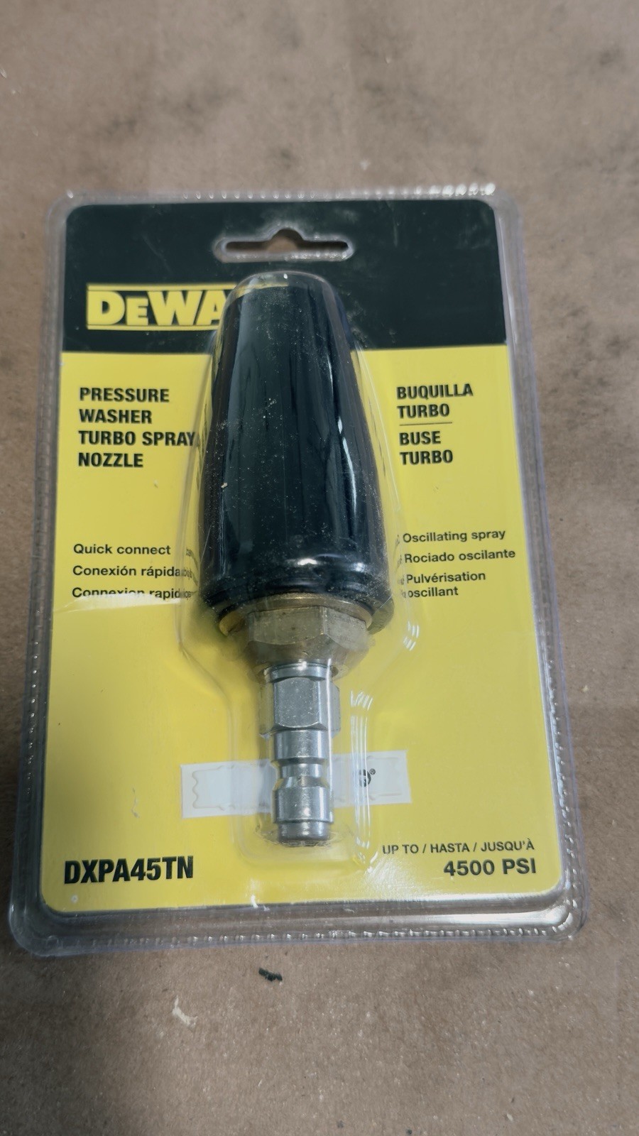 Dewalt DXPA45TN 4500 PSI Pressure Washer Turbo Spray Nozzle NEW
