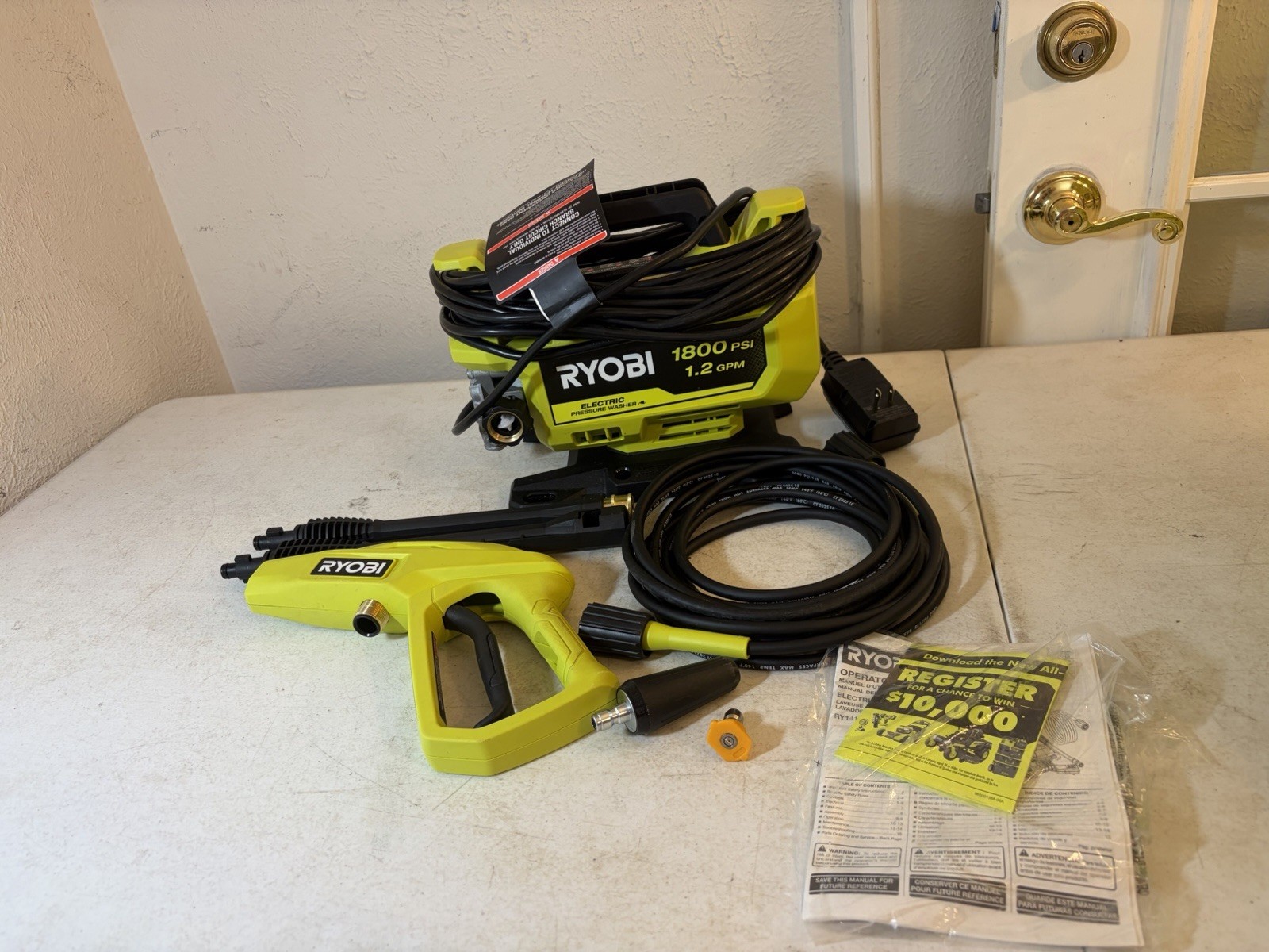 RYOBI 1800PSI 1.2 GPM Cold Water Corded Pressure Washer TOOL ONLY RY141803