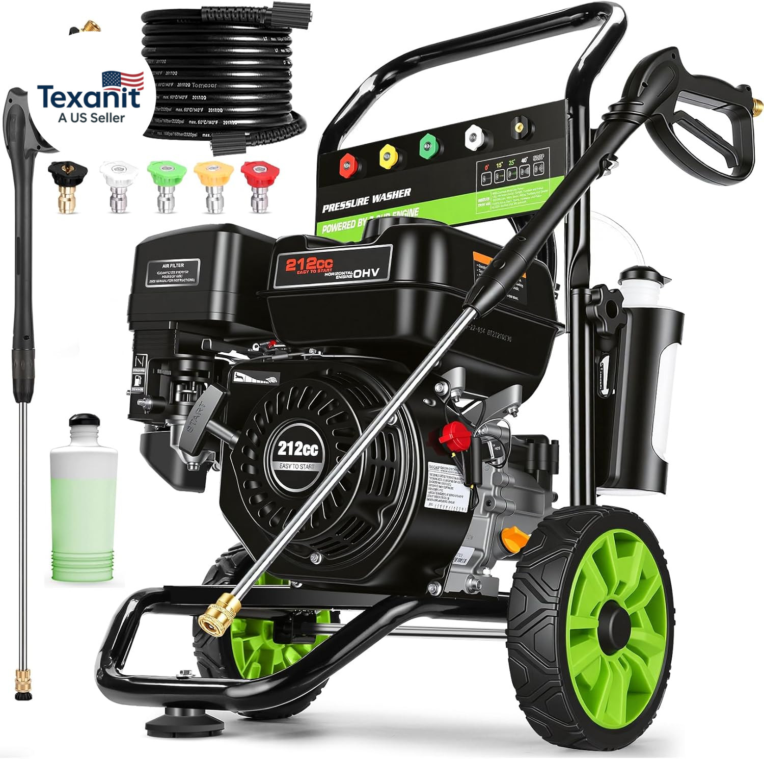 Professional 4200PSI 4GPM 212CC Gas Exterior Cleaner, 7.0HP Commercial Gas Washi