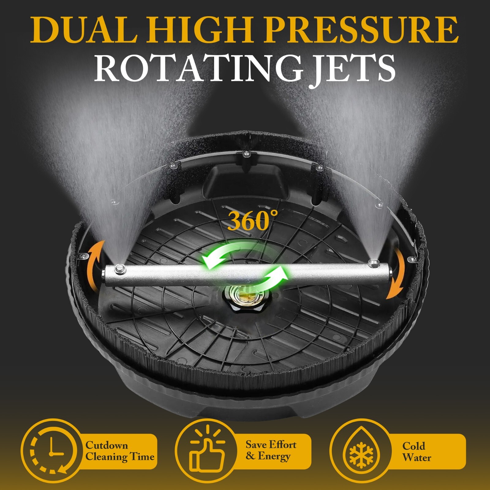 15 Inch Pressure Washer Surface Cleaner 4000PSI Power Washer Attachment for Deck