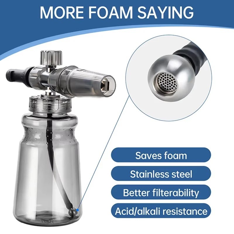 1L Pressure Snow Foam Lance Car Wash Spray Gun Bottle Quick Connect Washer Tool