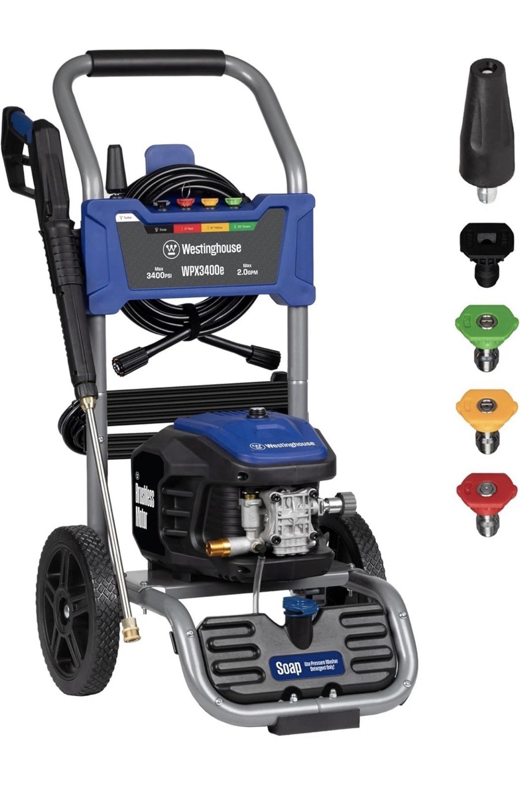 Westinghouse WPX3400e Electric Pressure Washer 3400 PSI 2.0 GPM Brushless