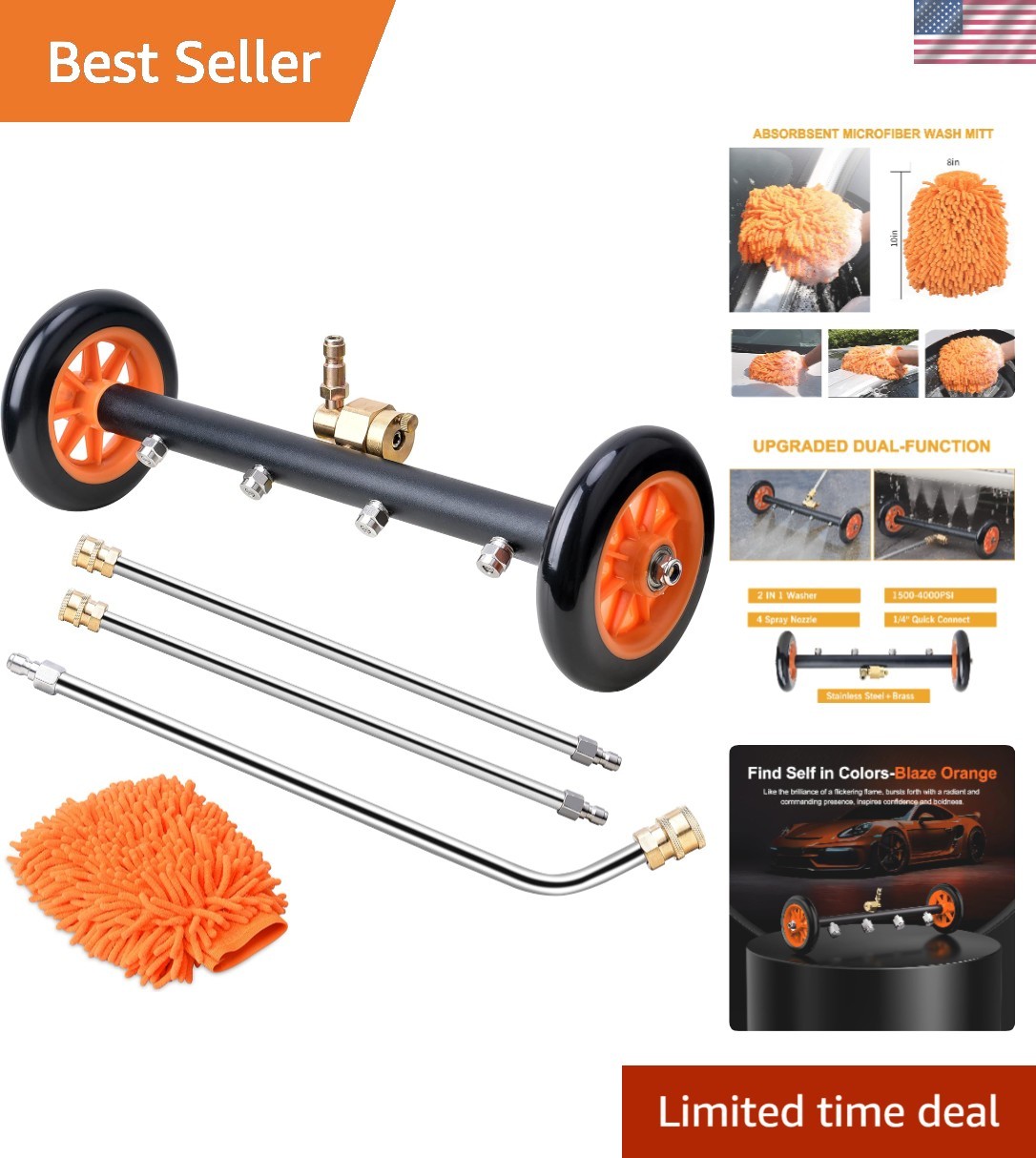 Cleaning Made Simple: 2-in-1 High-Pressure Undercarriage Washer with Accessories