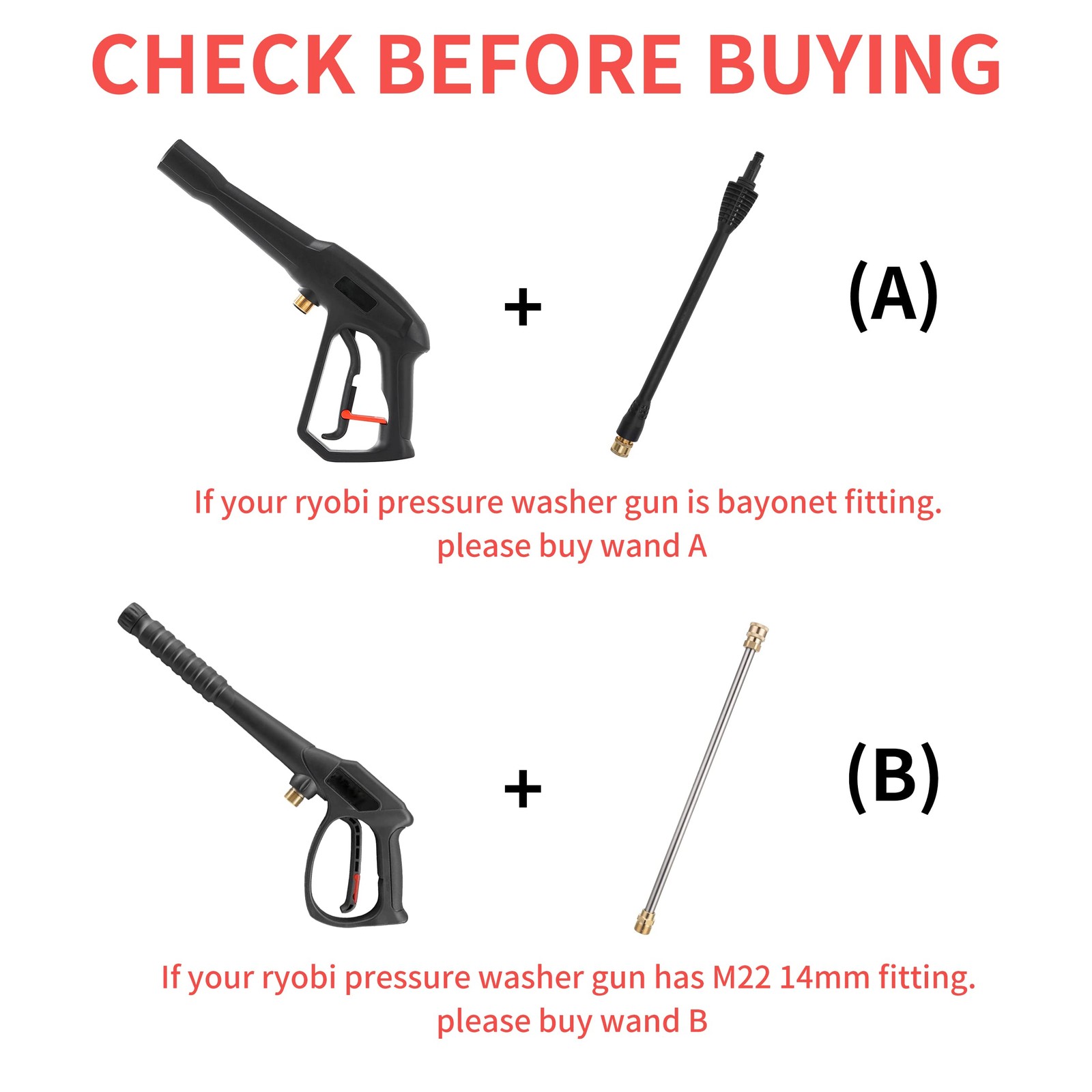 Best Pressure Washer Accessories Kit 16 Inch Power Replacement Wand with 5 Spray