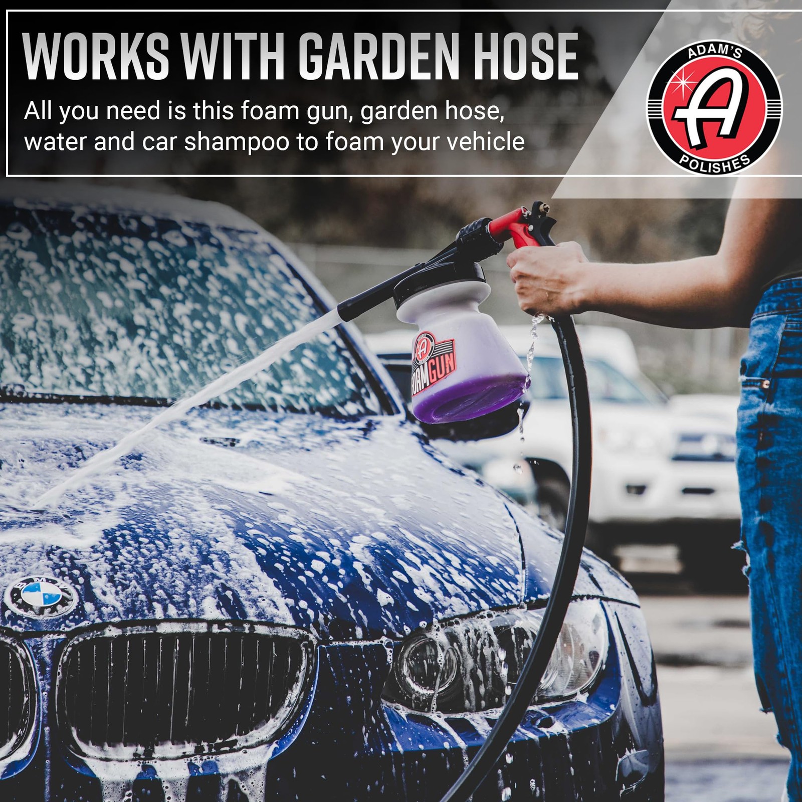 Adam’s Foam Gun Car Wash Foam Sprayer – Connects to Garden Hose for Car Washi…